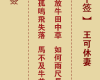 <h3>佛祖灵签第30签：王可休妻中平签