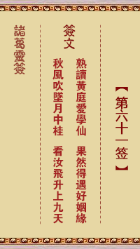 <h3>诸葛神签第61签