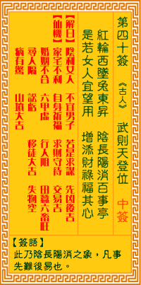 <h3>观音灵签第40签：武则天登位
