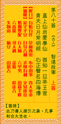 <h3>观音灵签第80签：智远投军