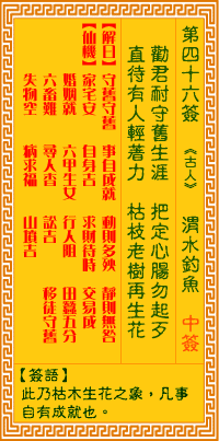 <h3>观音灵签第46签：渭水钓鱼