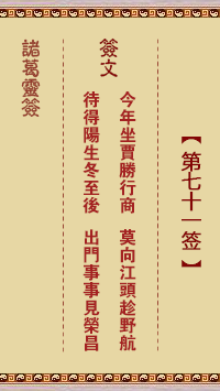<h3>诸葛神签第71签
