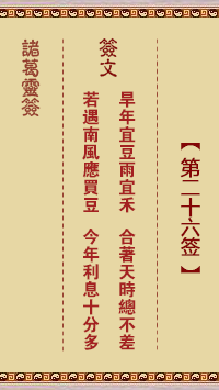 <h3>诸葛神签第26签