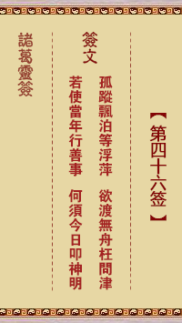 <h3>诸葛神签第46签