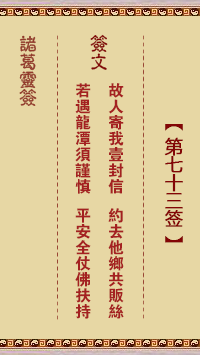 <h3>诸葛神签第73签