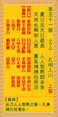 <h3>观音灵签第51签：孔明入川