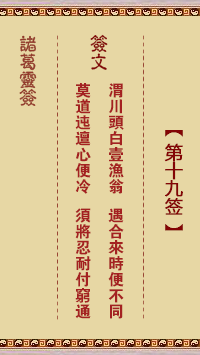 <h3>诸葛神签第19签