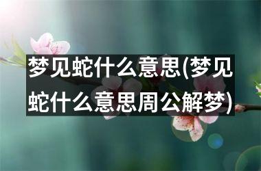 梦见蛇什么意思(梦见蛇什么意思周公解梦)