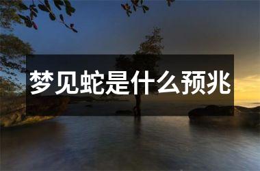 <h3>梦见蛇是什么预兆