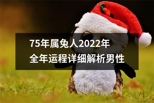75年属兔人2022年全年运程详细解析男性