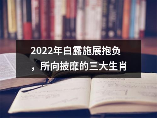 2025年白露施展抱负，所向披靡的三大生肖