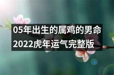 <h3>05年出生的属鸡的男命2022虎年运气完整版