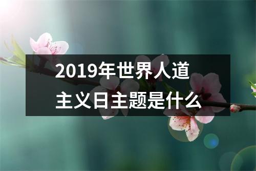 <h3>2019年世界人道主义日主题是什么