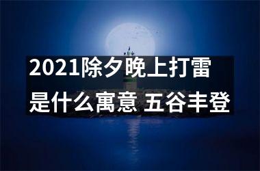 <h3>2025除夕晚上打雷是什么寓意 五谷丰登