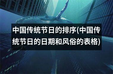 <h3>传统节日的排序(传统节日的日期和风俗的表格)