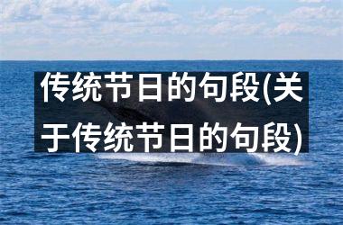 <h3>传统节日的句段(关于传统节日的句段)