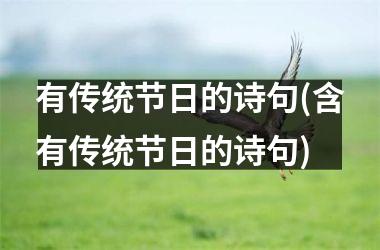 <h3>有传统节日的诗句(含有传统节日的诗句)