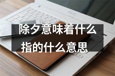 <h3>除夕意味着什么 指的什么意思
