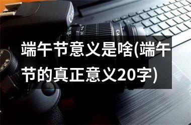 <h3>端午节意义是啥(端午节的真正意义20字)