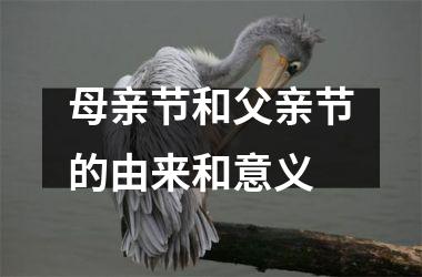 <h3>母亲节和父亲节的由来和意义