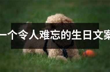 一个令人难忘的生日文案