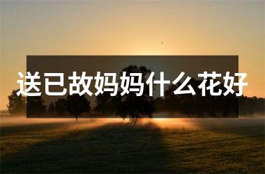 <h3>送已故妈妈什么花好
