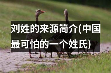 <h3>刘姓的来源简介(最可怕的一个姓氏)