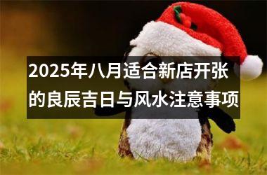 2025年八月适合新店开张的良辰吉日与风水注意事项