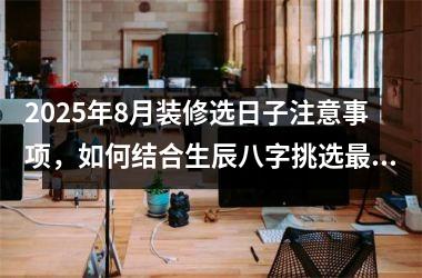 <h3>2025年8月装修选日子注意事项,如何结合生辰八字挑选最佳开工日期