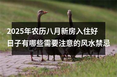<h3>2025年农历八月新房入住好日子有哪些需要注意的风水禁忌