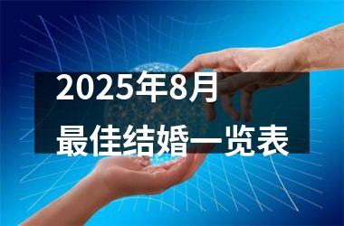 <h3>2025年8月最佳结婚一览表
