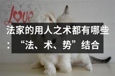 <h3>法家的用人之术都有哪些：“法、术、势”结合