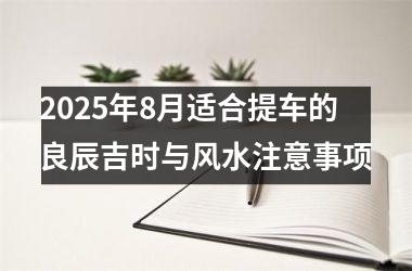 2025年8月适合提车的良辰吉时与风水注意事项
