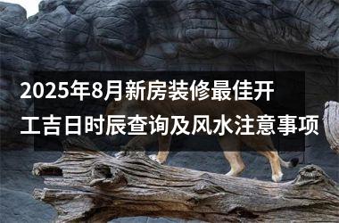 2025年8月新房装修最佳开工吉日时辰查询及风水注意事项