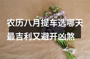 农历八月提车选哪天最吉利又避开凶煞