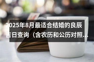 2025年8月最适合结婚的良辰吉日查询（含农历和公历对照）