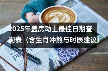 2025年盖房动土最佳日期查询表（含生肖冲煞与时辰建议）