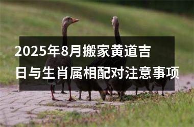 <h3>2025年8月搬家黄道吉日与生肖属相配对注意事项