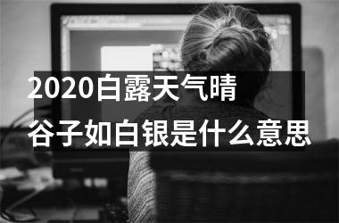 2025白露天气晴 谷子如白银是什么意思
