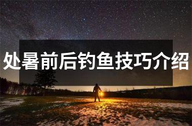 <h3>处暑前后钓鱼技巧介绍