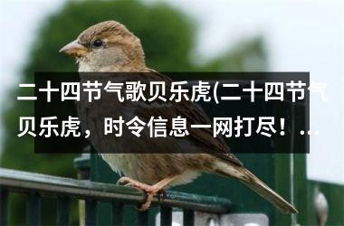 <h3>二十四节气歌贝乐虎(二十四节气贝乐虎，时令信息一网打尽！)