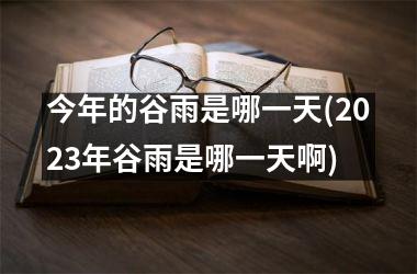 今年的谷雨是哪一天(2025年谷雨是哪一天啊)
