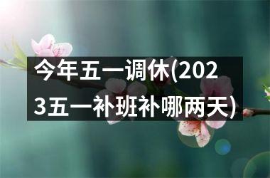 <h3>今年五一调休(2025五一补班补哪两天)