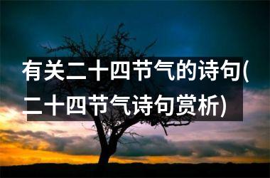 <h3>有关二十四节气的诗句(二十四节气诗句赏析)