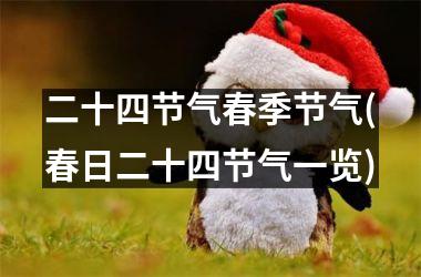 <h3>二十四节气春季节气(春日二十四节气一览)