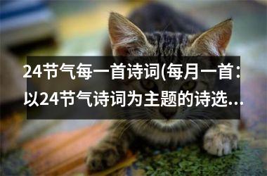 <h3>24节气每一首诗词(每月一首：以24节气诗词为主题的诗选)