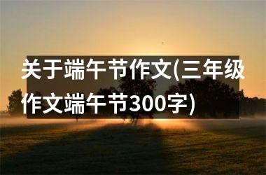 <h3>关于端午节作文(三年级作文端午节300字)