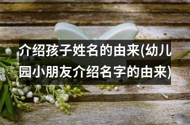 <h3>介绍孩子姓名的由来(幼儿园小朋友介绍名字的由来)