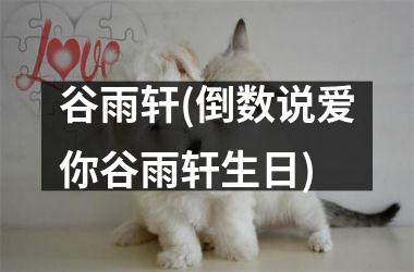 谷雨轩(倒数说爱你谷雨轩生日)