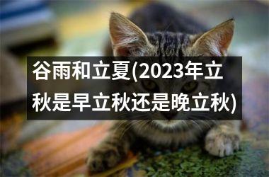 <h3>谷雨和立夏(2025年立秋是早立秋还是晚立秋)